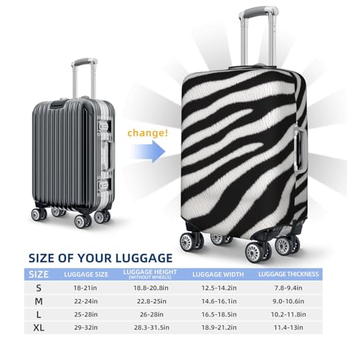 Black And White Zebra Print Elastic Travel Luggage Covers Dustproof Scratch-Resistant Suitcase Protector Fit 22-24 Inch4