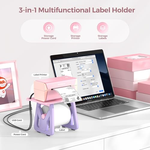 Image of MUNBYN Label Holder for Rolls and Fanfold Labels | Thermal Sticker Holder, For Desktop Thermal Printer, For Home, Office, Small Business