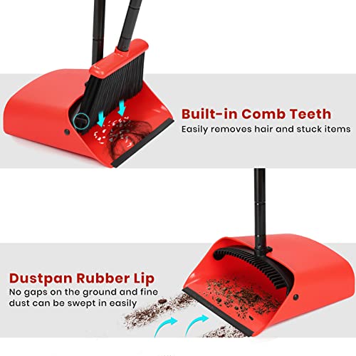 Image of TreeLen Broom and Dustpan Set, 52 inch Broom and Dust Pan Combo for Home