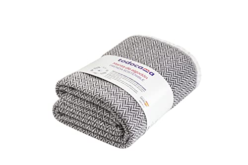 Todocama - Manta de algodón Extra Suave, Cuatro Estaciones, Colcha Multiusos sofá, Plaid para Cama, Manta Foulard, cubrecama, cubresofá. (180x240cm, Gris Oscuro), PRCMAMSGROS180X240 - imagen 2