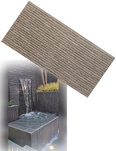 Panel de pared de imitación de piedra de río con cascada, ligero y de poliuretano, revestimiento decorativo for paredes interiores y exteriores.(Cement Gray)