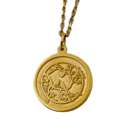 Collier oiseaux amoureux LKBEADS, le cadeau romantique idéal en argent plaqué or avec chaîne