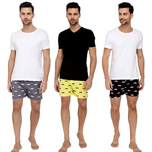 Image of The Cotton Company 100% Cotton Boxer Shorts for Men (Pack of 3) - Bat