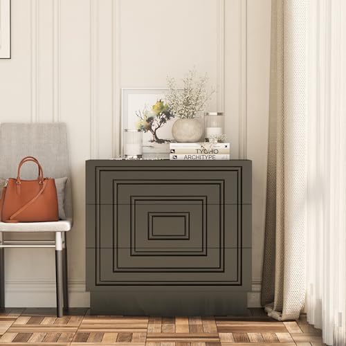 Aoikax Modern 3-Drawer Dresser, Sculptural Mid-Century Drawer of Chest with