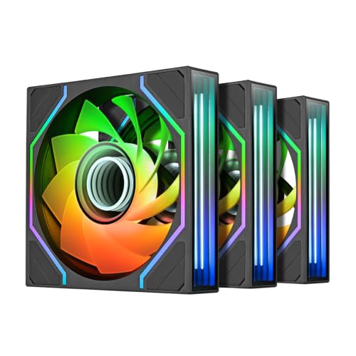 Image of Thermaltake SWAFAN 120 EX INFINITY ARGB; Infinity Mirror Hub & Frame; 120mm x 28mm; 500~2000 RPM; MagForce 2.0; Swappable Blades; 5V 3-Pin Motherboard Sync; Screw Covers; 3-Pack;Black;CL-F245-PL12SW-A