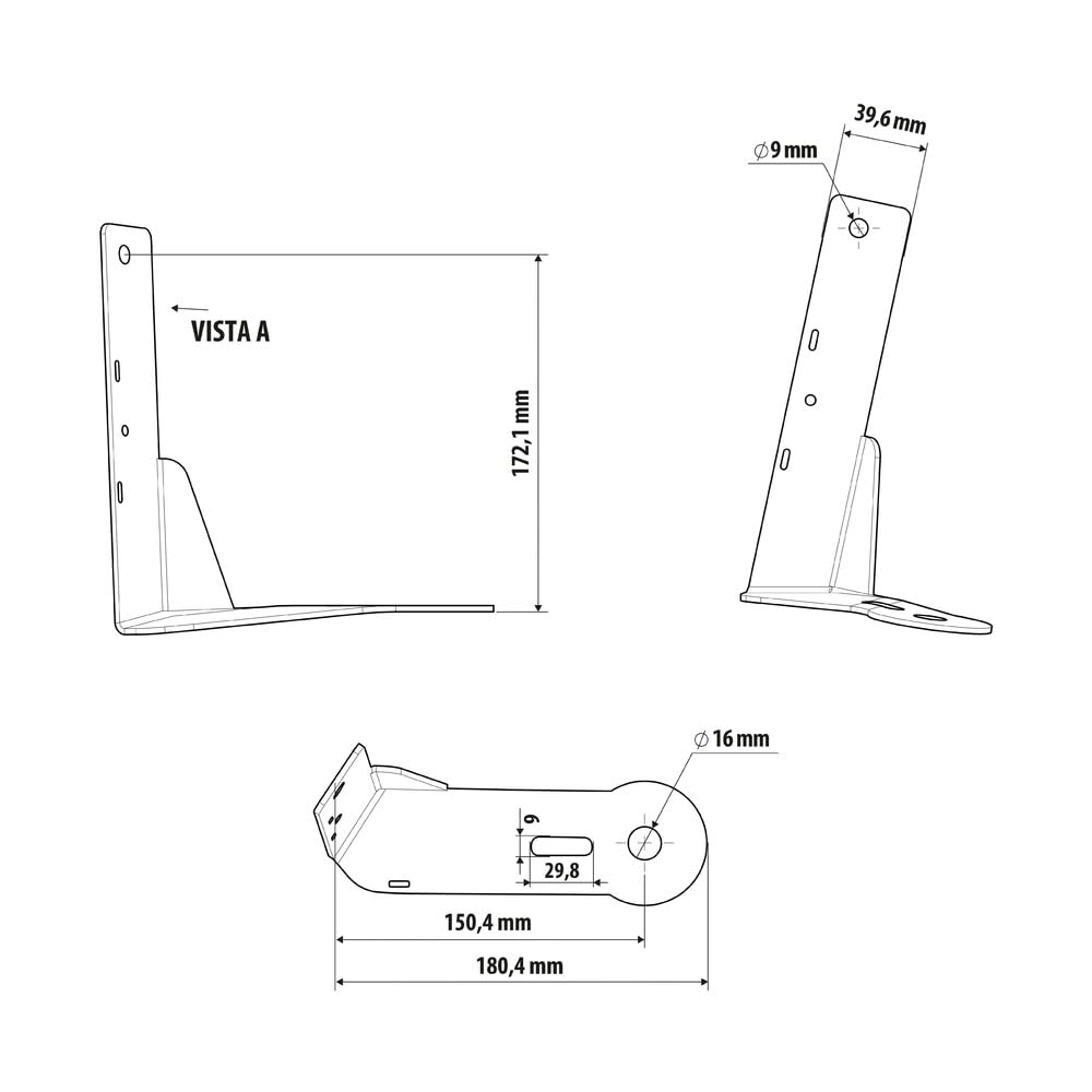 Lampa 3CB801 Staffa per Antenna CB - Attacco Montante