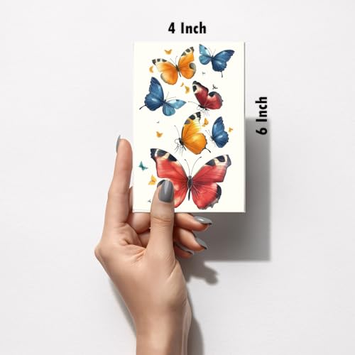 Image of SiddArtify Vibrant Butterfly Watercolor Art Print Set - Set of 2-4x6 Inch - Board (Pack of 6) - Sticker (Pack of 6) Wall Room Decoration art Poster Prints