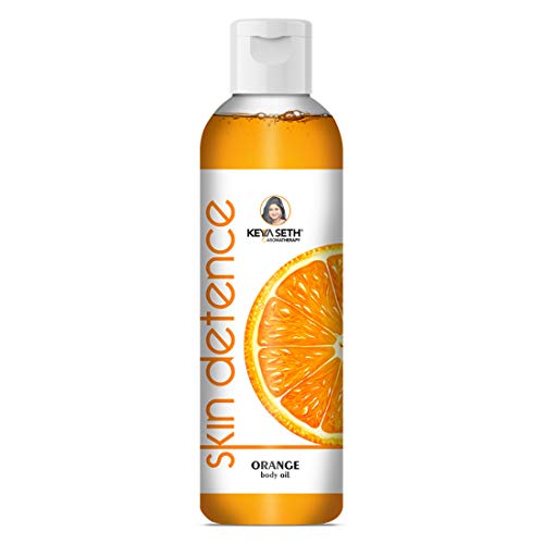 Image of Keya Seth Aromatherapy Skin Defence Orange Body Oil Skin Lightening, Rejuvenating Non-Sticky for Daily Use After Bath, Massage Oil Enriched with Orange & Vitamin C (200 ml (Pack of 1))