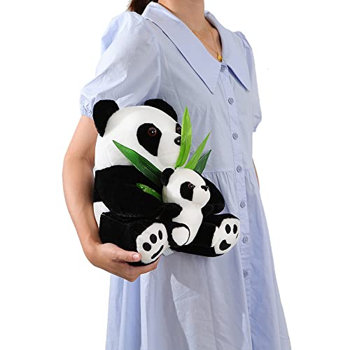 Aixini 10" Plush Panda Stuffed Animals With Panda Baby Soft Toy, Native Mom & Baby Plush Bamboo Panda #TOP4