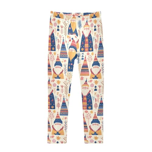 Christmas Scandinavian Goodluck Gnome Kids Girl's Athletic Leggings Comfortable Full Length Lounge Pants Running