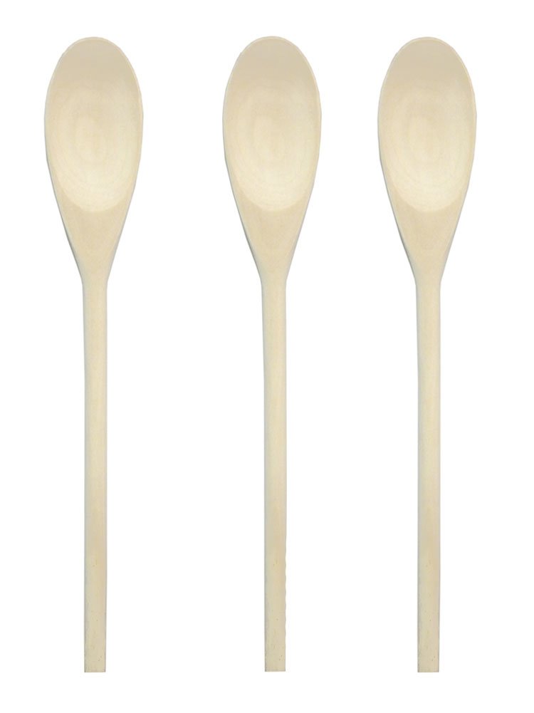 Classic Wooden 14-inch Kitchen Spoon - Set of 3