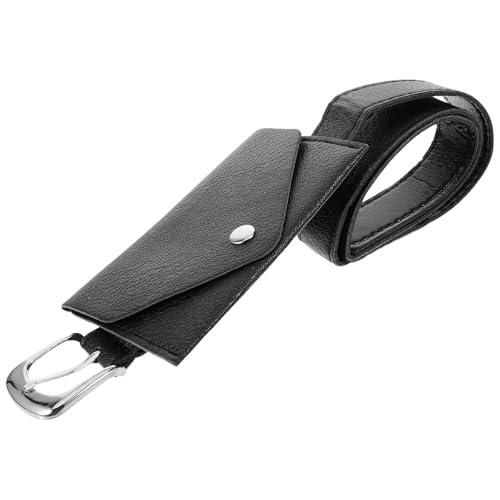 HOMOCONO Riñonera y Estilo Clásico Negras de Cuero Artificial Pequeña para Niñas Diseño Multifuncional para Deporte y Running