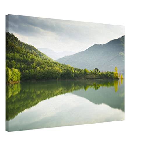 Toile encadrée paysage mer montagne 50x70cm pour décoration murale