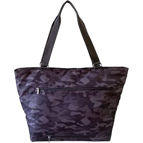 Baggallini Carry-All Travel Tote Bag, Dark Grey Camo #TOP1