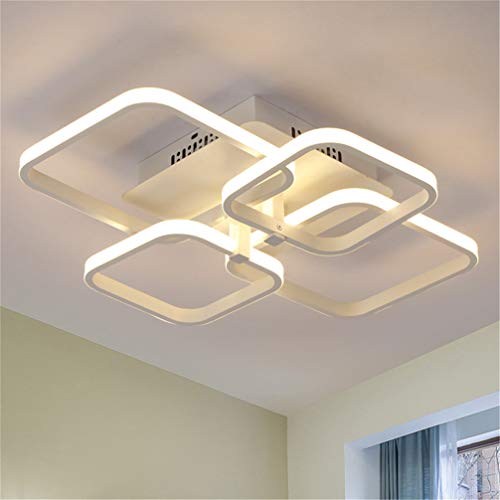 Plafonnier salon dimmable suspension intérieure carrée télécommande - 2