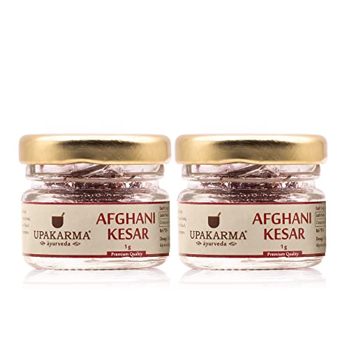 Image of UPAKARMA Afghani Kesar Saffron Original 1 grams - Premium A+++ Grade in Gift Box, 100% Pure, Handpicked for Flavor & Aroma, Ideal for Cooking & Sweets - Pack of 2