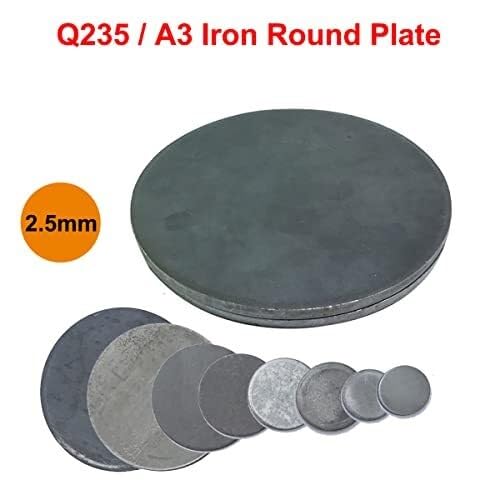 Disco metallico Q235, lamiera di ferro per taglio laser, acciaio al carbonio A3, spessore 2,5 mm, piastra rotonda diametro da 50 mm a 400 mm(Dia 250mm 1Pcs)