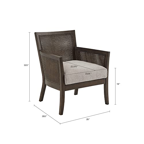 Madison Park Upholstered Accent Chair Living Room Furniture - Leisurely Resting, Comfortable Foam Seat Cushion Bedroom Lounge, Modern Sophisticated Finished, Sturdy Frame, Tan/Espress #TOP2