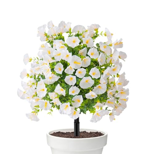 Flores artificiales de exterior resistentes plantas falsas para jardín 7