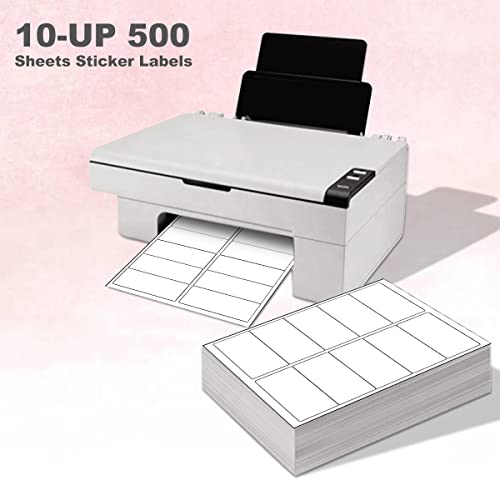 BESTEASY 10-UP 500 Sheets Sticker Labels Compatible Laser/Ink Jet Shipping Labels(5000 Lables) - Thumbnail 2