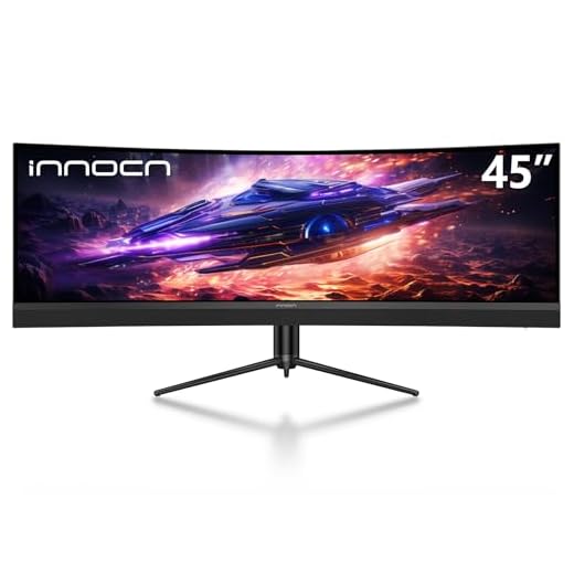INNOCN 45C1R 45 Inch 5120 x 1440p Ultrawide Curved Gaming Monitor, R1500, HDR400, USB Type-C 90W Power Delivery, PIP/PBP, Built-in Speaker, Height Adjustable, Black