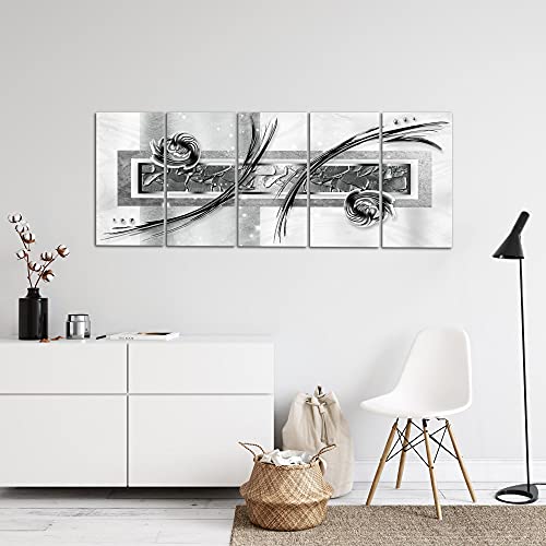 Runa Art Murali XXL Astratto 200 x 80 cm Grigio