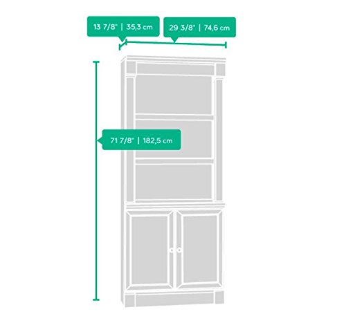Sauder Palladia Library With Doors, Wind Oak Finish #TOP5