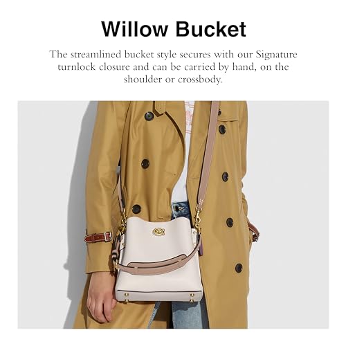 Coach Colorblock Leather Willow Bucket, Chalk2