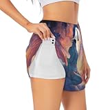 Sky Girl - Pantaloncini sportivi da donna, estivi, per corsa, esercizio fisico, yoga, ciclismo, bianco, Large lange