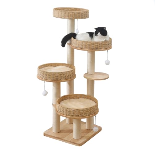 XFWKUTPE Modern Cat Tree for Indoor Cats Large Adult
