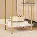 HOOBRO End Table, Small Side Table, Nightstand with 2-Layer Storage Shelves, Sofa Table for Small Spaces, Living Room, Bedroom, Stable Frame, Easy Assembly, Gold and Marble DM09BZ01