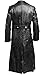 Mens Vintage German Classic WW2 Officer Military Uniform Black Leather Trench Coat Jacket