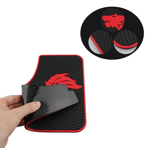 Image of Car Mud Flaps Screw and Clips Universal Rubber Mudguard Soft No Collision Splash Guards (4pcs, Wolf Head)