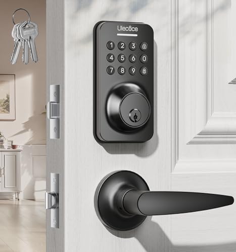 Keyless Entry Door Lock Deadblot with Handle Set, Keypad Door