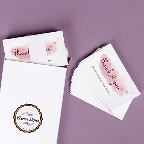 200 Thank You for Supporting My Small Business Cards, Elegant and Professional Design, 2" x 3.5", Recommended for Online Retailers, Small Business Owners and Local Stores by CLEVER SIGNS - Image 2