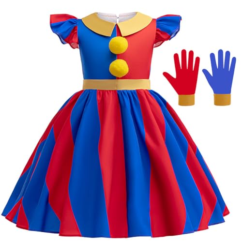 Disfraz infantil de payaso rojo para niña