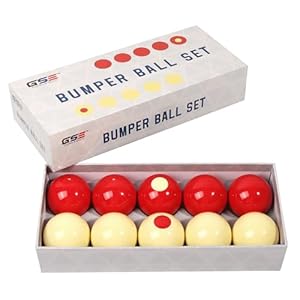 GSE Games & Sports Expert 2-1/8″ Regulation Size Bumper Pool Balls, Standard Set of 10 Billiard Ball Set, Bumper Pool Table Accessories