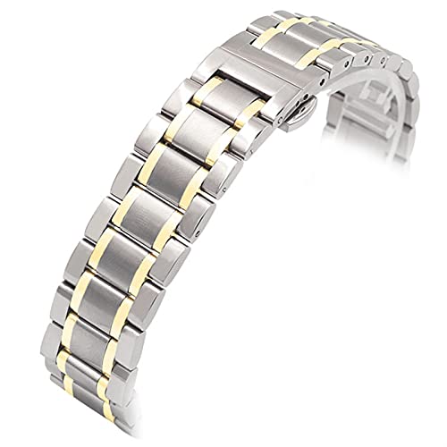 Bracelet de montre d'affaires en acier inoxydable argenté haute finition 20mm