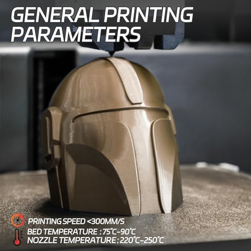 Image of TINMORRY Metallic PETG Filament 1.75mm, Rapid PETG 3D Printer Filament, PETG with a Rapid Flow Rate, Compatible with Bambu Lab FDM 3D Printer, 1KG 1 Spool, Metallic Champagne Gold