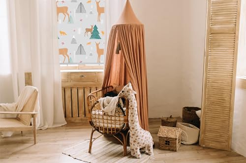 Store enrouleur 130x240cm perméable sans perçage motif cerf Tulup - 5