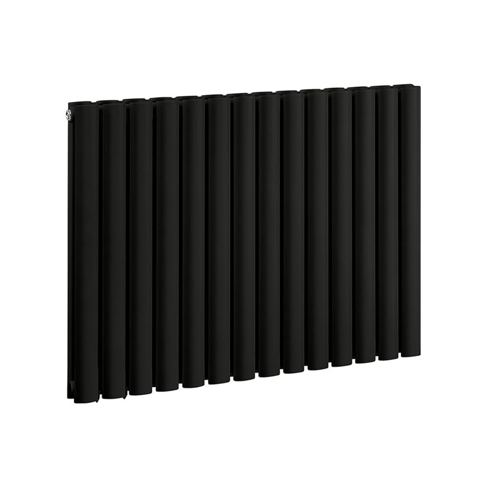 Milano Black Aruba 1200W Horizontal Double Oval Panel Wifi Electric Radiator - 635Mm X 826Mm