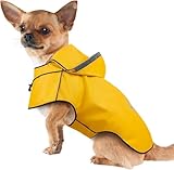 Impermeabile per Cani DQGHQME Impermeabile per Cani con Striscia Rifrangente, Impermeabile Regolabile, Cappotto per Cani Impermeabile, Poncho Antipioggia con Cappuccio, Impermeabili per Cani Piccoli