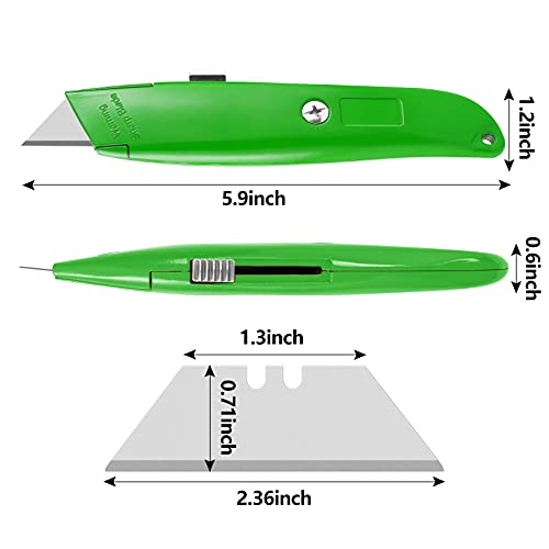 Image of DIYSELF 2 Pack Heavy Duty Box Cutters, Retractable Utility Knives for Boxes | Comfort Grip Utility Knife for Cardboard, Plastic, Vinyl and Carpet; Durable PVC Pipe Cutter for Garage and Home Use