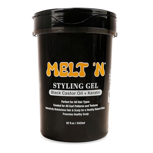 EBIN NEW YORK Melt'n Styling Gel Keratin and Black Castor Oil 82oz - Gives High Shine and Provides a Soothing and Calming Effect, Strong Hold Styling, Nourshing the Hair, No Frizz or Breakage
