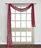Gorgeous Home *Different Solid Colors* and Also *Animal Print* 1PC Scarf Valance Soft Sheer Voile Window Topper Swag Panel Curtain 216