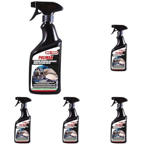 MAFRA, Pulimax, Detergente Per Pulizia Interni, Elimina Sporco Difficile, Neutralizza il Cattivo Odore di Nicotina, Agisce Su Plastica, Tessuto, Skai, Formato da 500 ml (Confezione da 5)