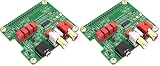 InnoMaker HiFi DAC HAT für Raspberry Pi 5/4/3B+/Zero | PCM5122 384kHz/32bit DAC Audio-Erweiterungskarte | Duale Oszillatoren & DOP | RCA/3.5mm Ausgang, 112dB SNR (Packung mit 2)