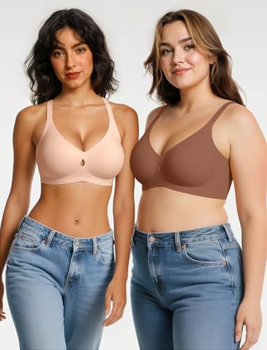 Image of LetsJoli Wireless Bras for Women No Underwire Jelly Bras Seamless Push Up Full Coverage Bralettes Comfortable Everyday Bra