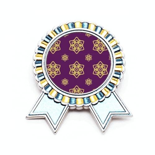 Broche Thaïlande violette motif décoratif ethnique bijou métal taille M femme