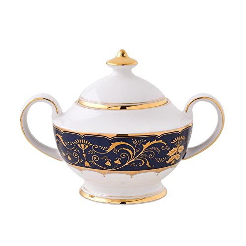 TBLOTYD Sugar Bowl Creative Sugar Container Ceramic Mini Bone China Coffee Set Sugar Bowl Kitchen Seasoning Storage Jar Sugar Pot Sugar Pot